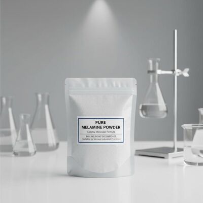 Titik Didih Menguraikan Bubuk Melamin Murni C3H6N6 Rumus Molekul Senyawa Kimia Cocok untuk Berbagai Proses Industri