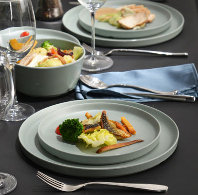 Melamin yang tidak dapat dipecahkan peralatan meja set mesin cuci piring aman Bpa bebas sage