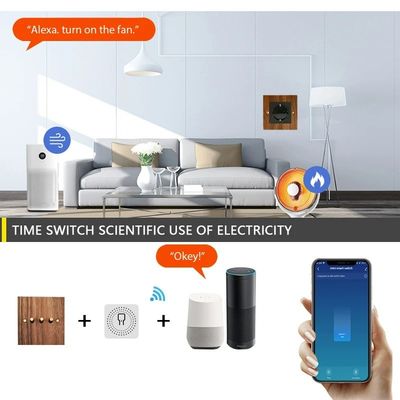 Smart Home Essential Light Switch Panel Solid Wood Wifi Perintah Suara