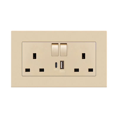 Melamin Charging Light Switch Panel 13A 16A USB Type C Multi Hole Socket