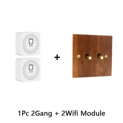 Tutup Kayu Padat Toggle Light Switch Panel Kuningan Home Wall Switch 86 Type Lever buatan tangan Disembunyikan Lever Tog