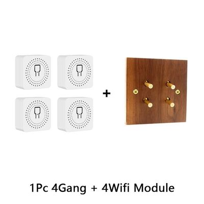 Tutup Kayu Padat Toggle Light Switch Panel Kuningan Home Wall Switch 86 Type Lever buatan tangan Disembunyikan Lever Tog