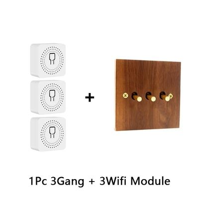 Tutup Kayu Padat Toggle Light Switch Panel Kuningan Home Wall Switch 86 Type Lever buatan tangan Disembunyikan Lever Tog