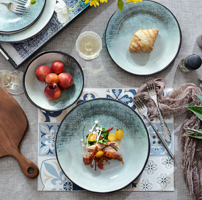 Set 12 Piece Melamine Dinnerware Green untuk penggunaan luar ruangan di dalam ruangan